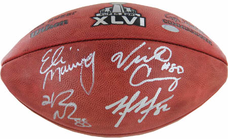 Eli Manning, Victor Cruz, Hakeem Nicks, and Mario Manningham Autograph Sports Memorabilia from Sports Memorabilia On Main Street, sportsonmainstreet.com