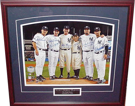 Don Larsen, Yogi Berra, David Cone, Joe Girardi, David Wells, and Jorge Posada Perfect Game Autograph Sports Memorabilia from Sports Memorabilia On Main Street, sportsonmainstreet.com