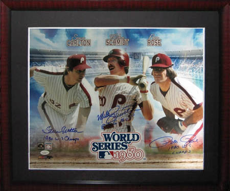 Mike Schmidt, Pete Rose, and Steve Carlton Autographed Sports