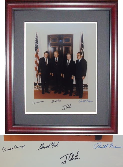 President Richard Nixon, Ronald Reagan, Jimmy Carter and Gerald Ford  Autograph Sports Memorabilia from Sports Memorabilia On Main Street, sportsonmainstreet.com