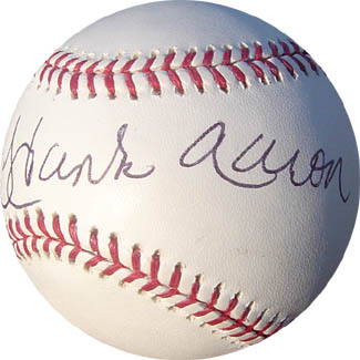 Hank Aaron Autograph Sports Memorabilia from Sports Memorabilia On Main Street, sportsonmainstreet.com