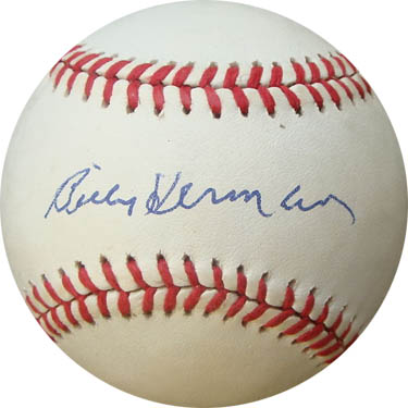 Billy Herman Autograph Sports Memorabilia from Sports Memorabilia On Main Street, sportsonmainstreet.com
