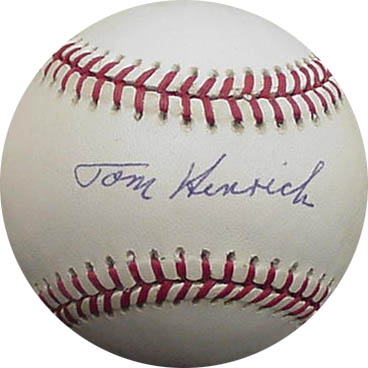 Tom Henrich Autograph Sports Memorabilia from Sports Memorabilia On Main Street, sportsonmainstreet.com