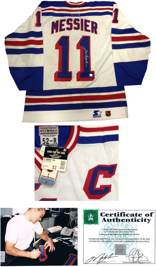 Mark Messier Signed Pro Official 1994 S.C. New York Rangers Jersey JSA