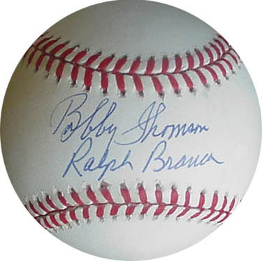 Bobby Thomson and Ralph Branca Autograph Sports Memorabilia from Sports Memorabilia On Main Street, sportsonmainstreet.com