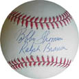 Bobby Thomson and Ralph Branca Autograph teams Memorabilia On Main Street, Click Image for More Info!