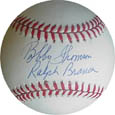 Bobby Thomson and Ralph Branca Autograph Sports Memorabilia On Main Street, Click Image for More Info!