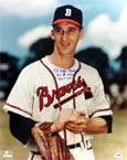 Warren Spahn Autograph teams Memorabilia On Main Street, Click Image for More Info!