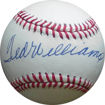 Ted Williams Autograph Sports Memorabilia from Sports Memorabilia On Main Street, sportsonmainstreet.com