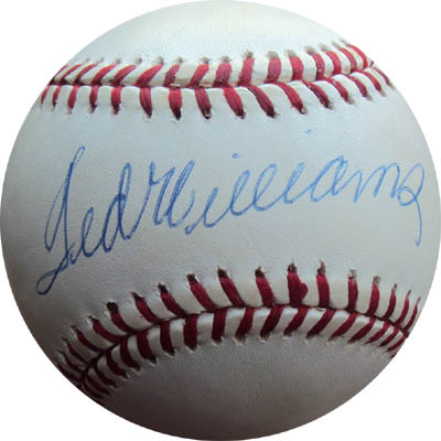 Ted Williams Autograph Sports Memorabilia from Sports Memorabilia On Main Street, sportsonmainstreet.com