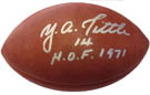 Y.A. Tittle Autograph Sports Memorabilia, Click Image for more info!